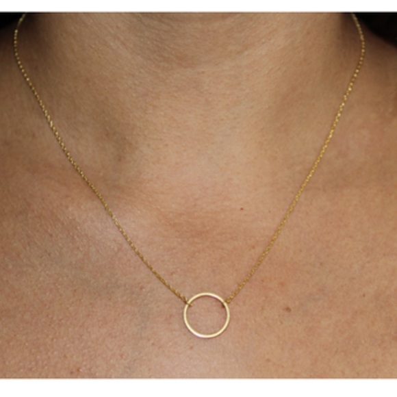 Rosegold Opened Circle Necklace Dainty Boho - Picture 6 of 6
